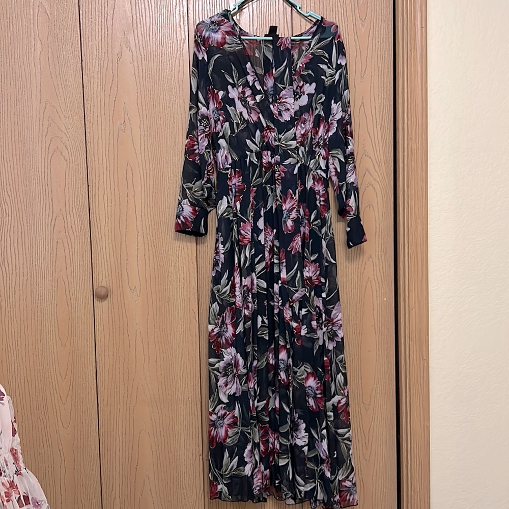 Navy floral dress